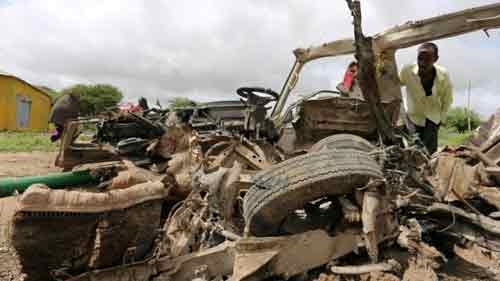 Twin suicide bombs claimed by al Shabaab kill 20 people in Somalia