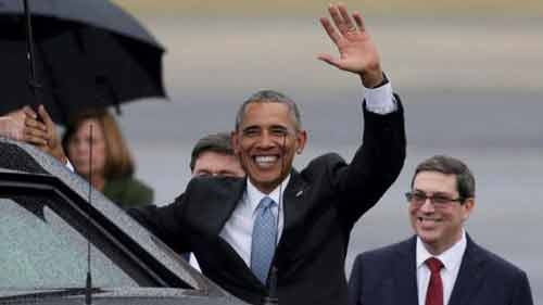 Obama arrives in Havana for historic visit to former Cold War foe