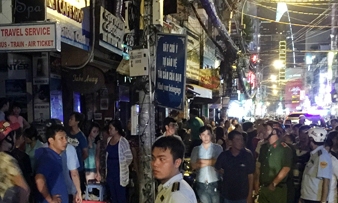 Fire, explosions break out in Saigon's backpackers' street