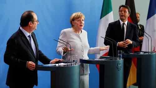 Merkel, Hollande, Renzi meet to discuss gameplan