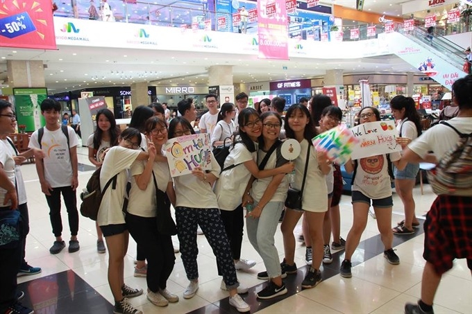 International free hug day in Hanoi