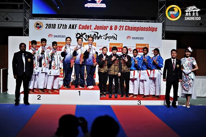 Vietnam win gold, rank 8th in karate championship