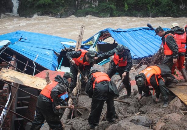 China says 41 missing after landslide