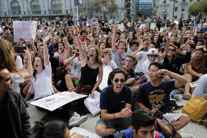 In second day of anti-Trump protests, civil rights a top concern