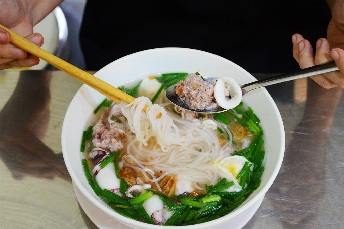 Saigon noodle soup with a tasty tentacle twist