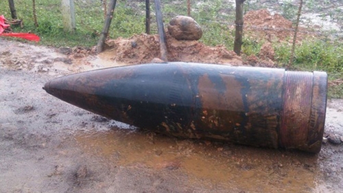 War-time 1,900lb naval gun shell found in central Vietnam