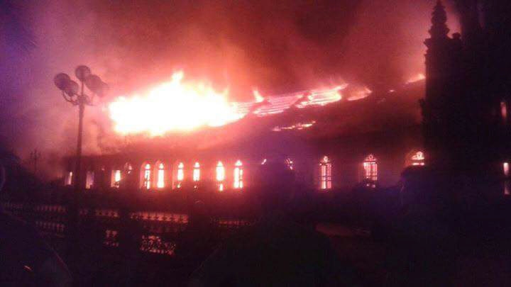 Century-old cathedral consumed by midnight fire in northern Vietnam