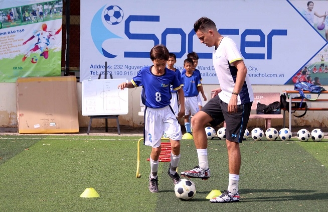 Learning sport in English for kids in HCM City