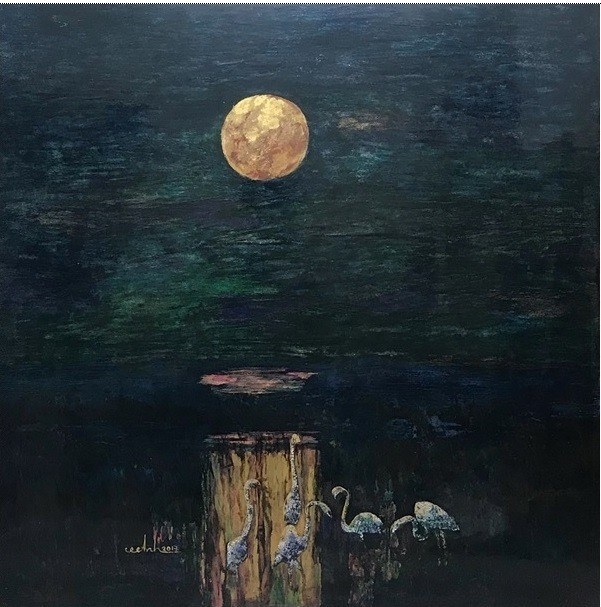 Exhibition displays rare colour in lacquer paintings