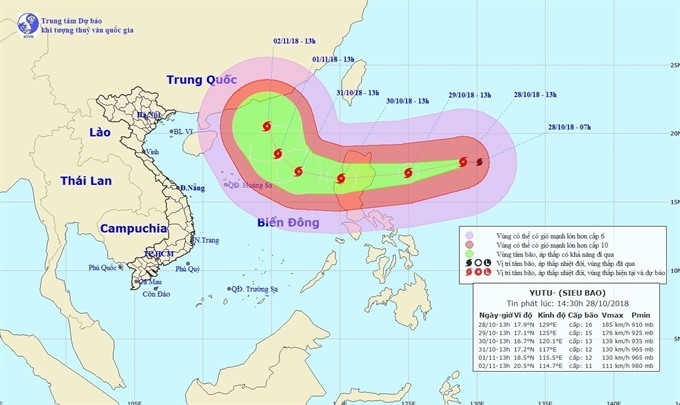 Yutu storm to hit East Sea