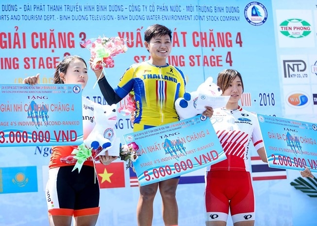 Jutatip Maneephan wins fourth stage of Biwase Cup