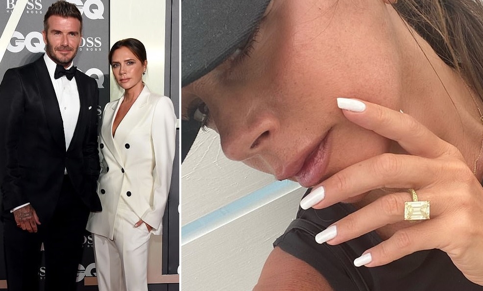 Victoria Beckham khoe nhẫn kim cương đắt tiền