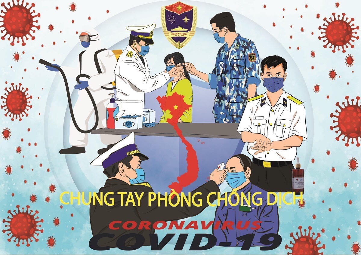 Học viện Hải quân phát động vẽ tranh cổ động chống Covid-19