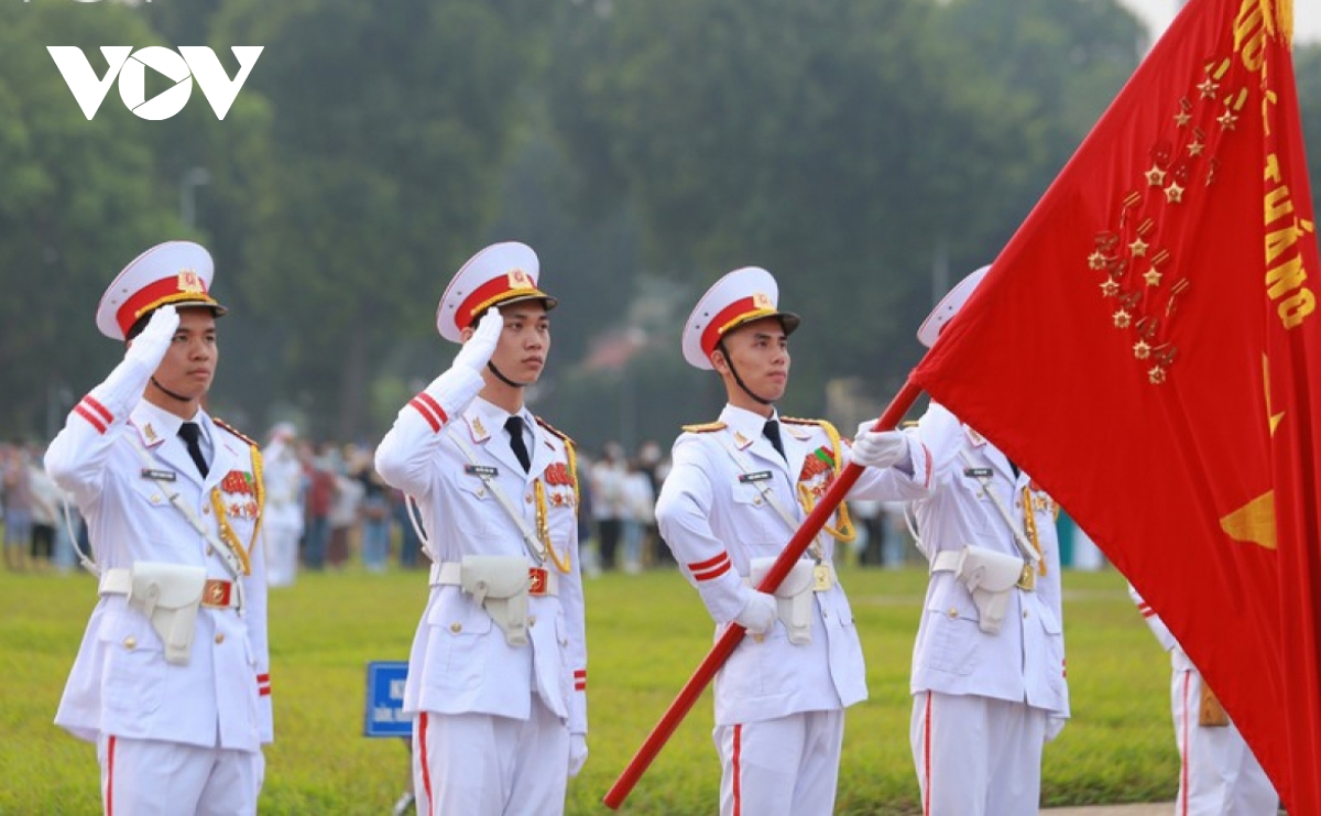 Flag-salute ceremony in celebration of National Day
