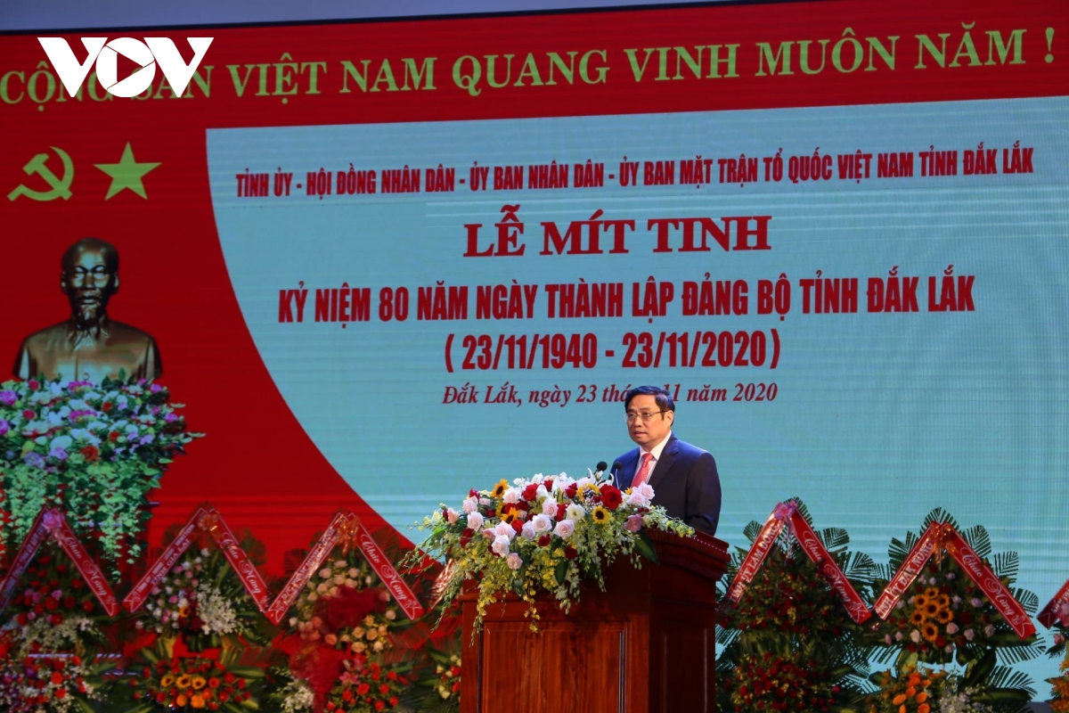 Ong pham minh chinh du le ky niem 80 nam thanh lap Dang bo tinh Dak lak hinh anh 1