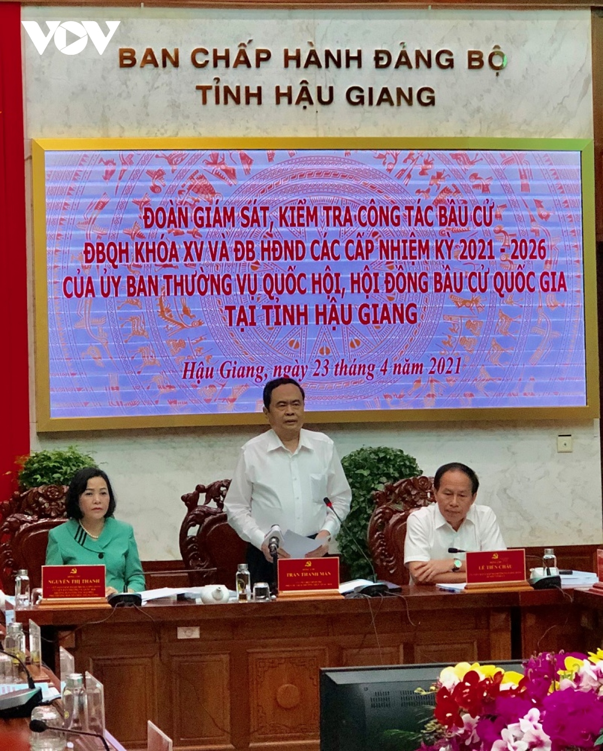 Ong tran thanh man kiem tra cong tac bau cu tai tinh hau giang hinh anh 2