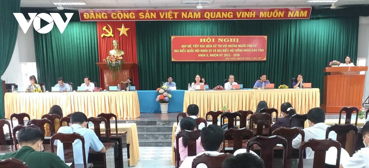 pho chu tich nuoc vo thi Anh xuan tiep xuc cu tri, van dong bau cu tai an giang hinh anh 1