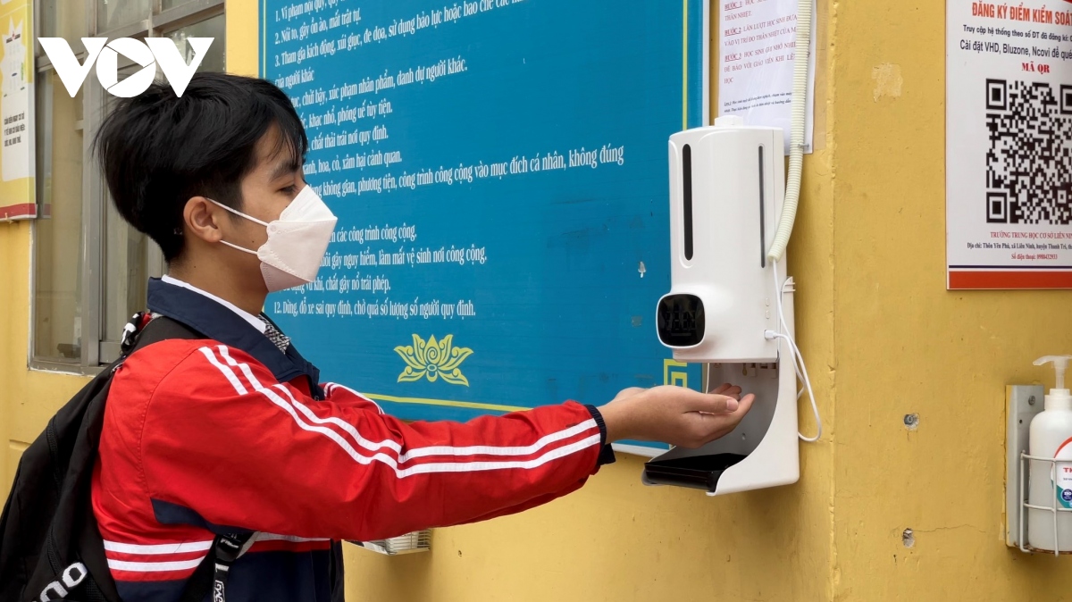 cac truong hoc tai huyen thanh tri, ha noi dien tap chuan bi don hoc sinh tro lai hinh anh 12