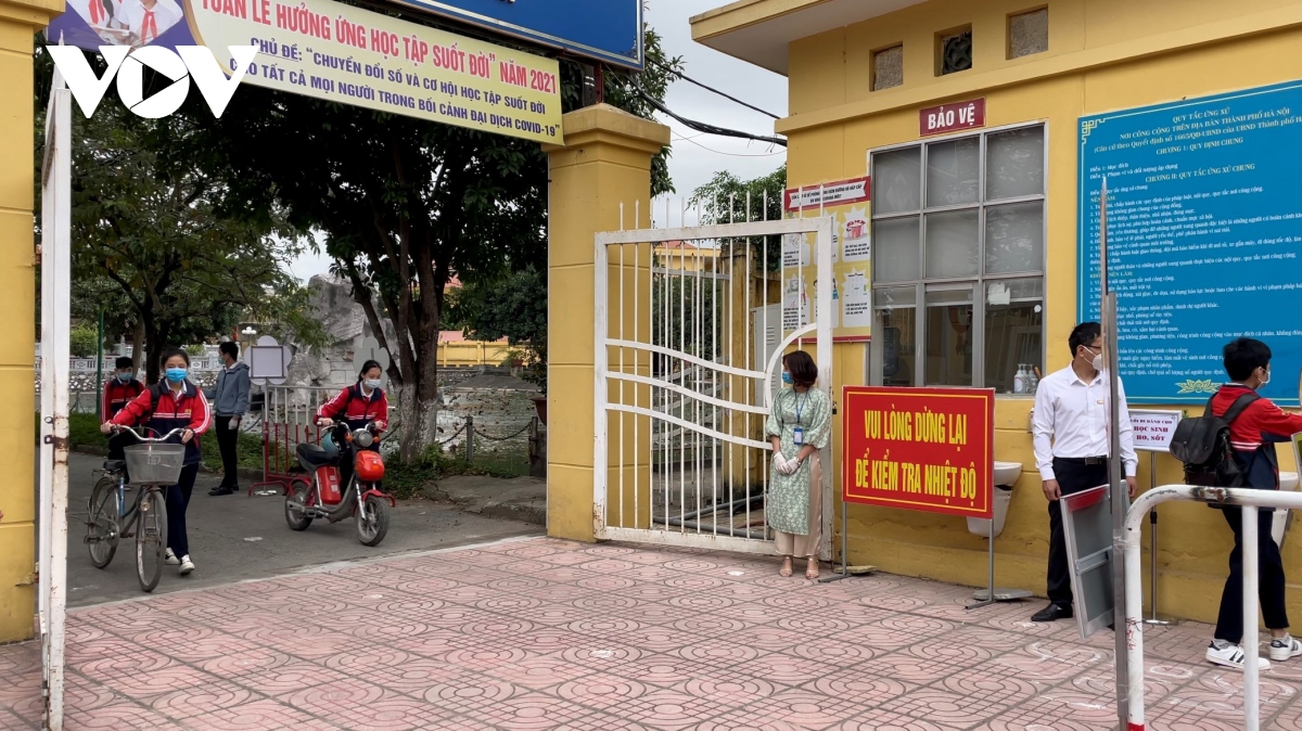 cac truong hoc tai huyen thanh tri, ha noi dien tap chuan bi don hoc sinh tro lai hinh anh 2