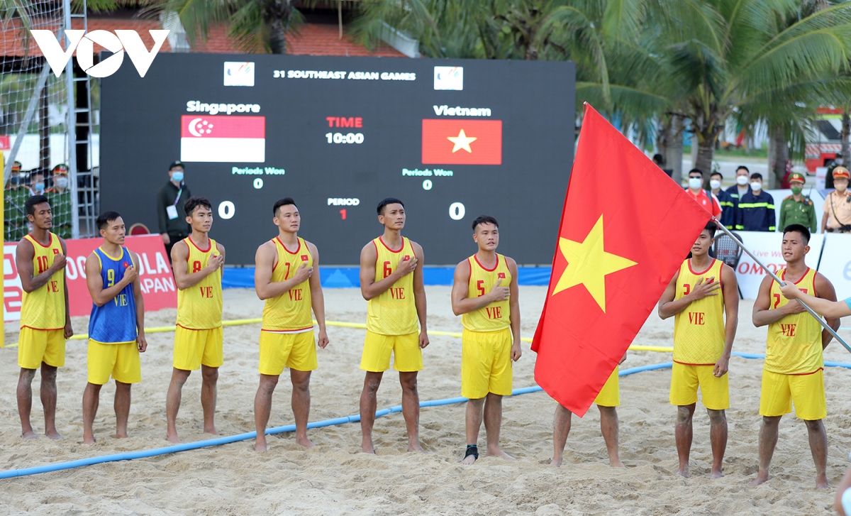 the thao viet nam khoi dau sea games 31 bang tran thang an tuong cua bong nem bai bien hinh anh 1