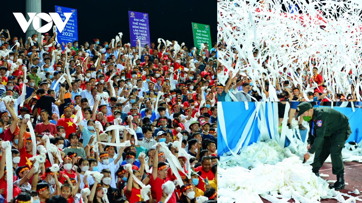 Cổ động viên “làm khổ” cảnh sát cơ động ở trận U23 Việt Nam 0-0 U23 Philippines