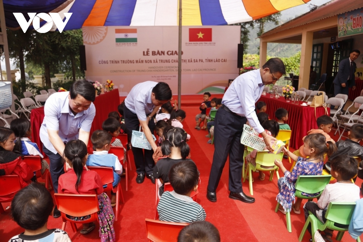 khánh thành trường mầm non hợp tác hữu nghị việt nam - Ấn Độ tại lào cai hình ảnh 1 khanh thanh truong mam non hop tac huu nghi viet nam - An Do tai lao cai hinh anh 1
