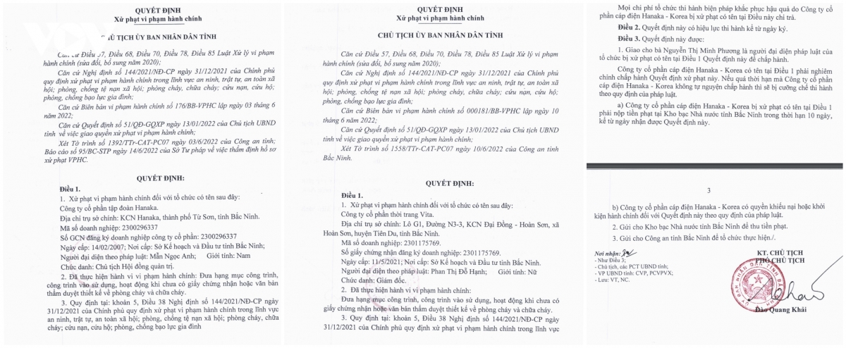 vi pham an toa n pccc, tap doan hanaka bac ninh bi xu phat nang hinh anh 1