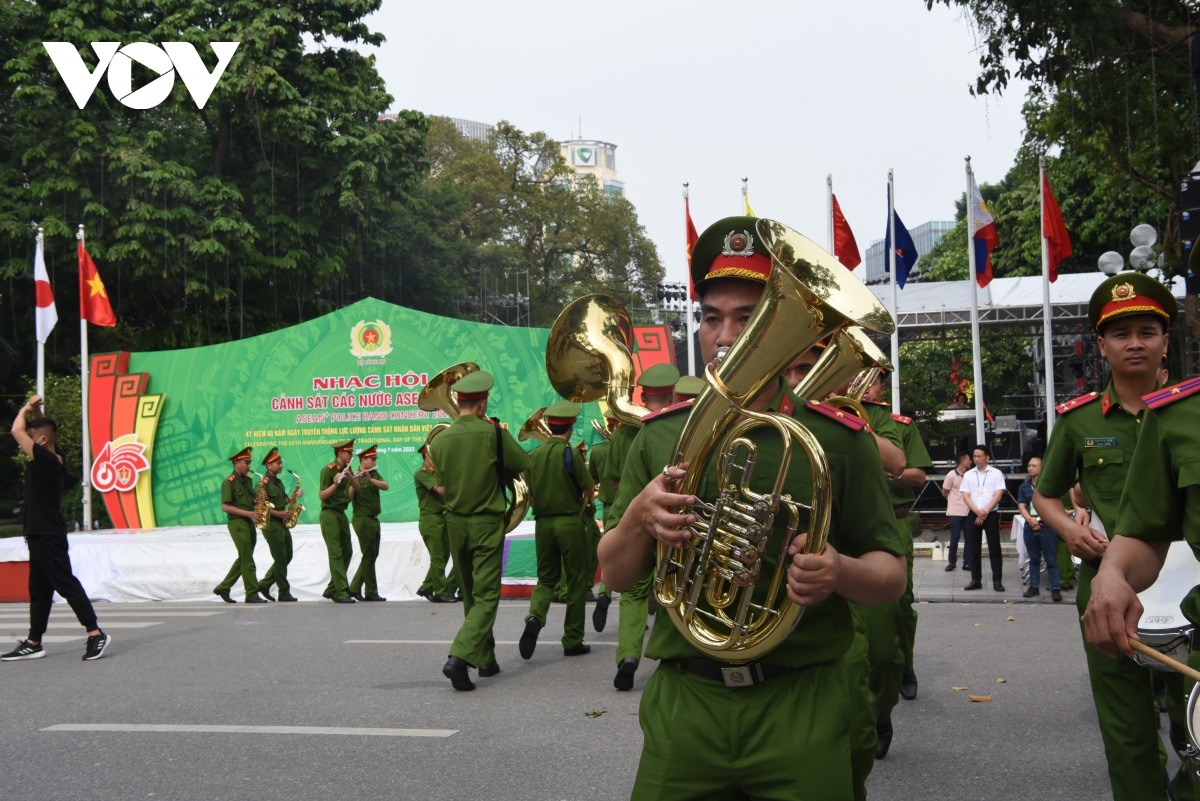 7 đoàn cảnh sát biểu diễn tại lễ Tổng duyệt Nhạc hội Cảnh sát ASEAN 2022