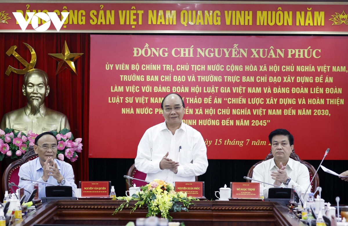 chu tich nuoc chu tri lam viec voi hoi luat gia va lien doan luat su viet nam hinh anh 1