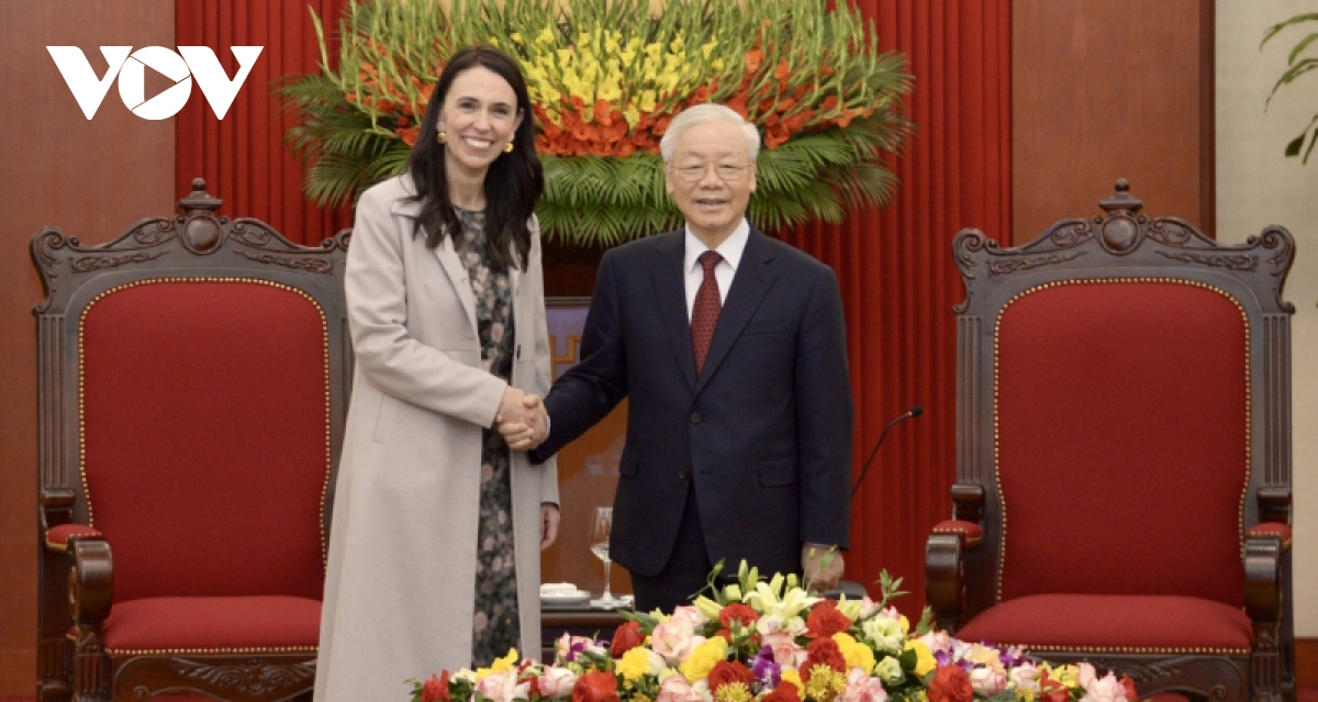 Tổng Bí thư Nguyễn Phú Trọng tiếp Thủ tướng New Zealand Jacinda Ardern