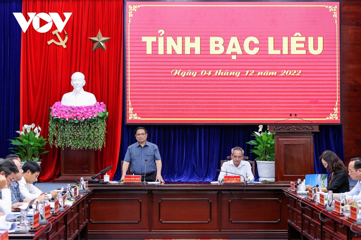 thu tuong pham minh chinh lam viec voi lanh dao tinh bac lieu hinh anh 1