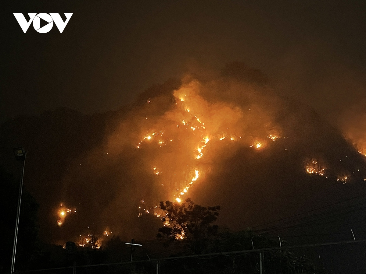 Khẩn trương dập tắt cháy rừng ở thành phố Sơn La