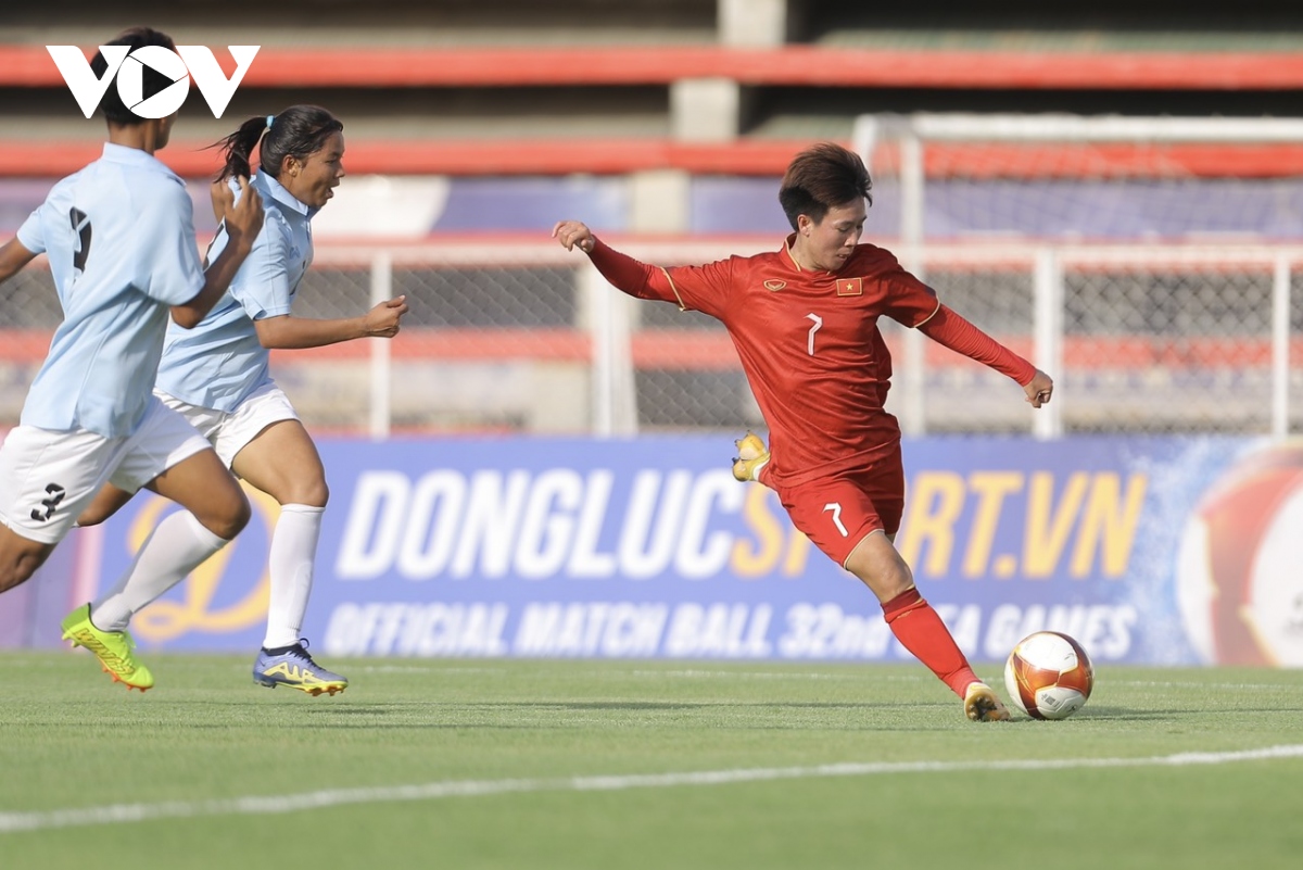 Trực tiếp ĐT nữ Việt Nam 1-1 ĐT nữ Myanmar: Bàn thua từ bóng bổng - Ảnh 1.