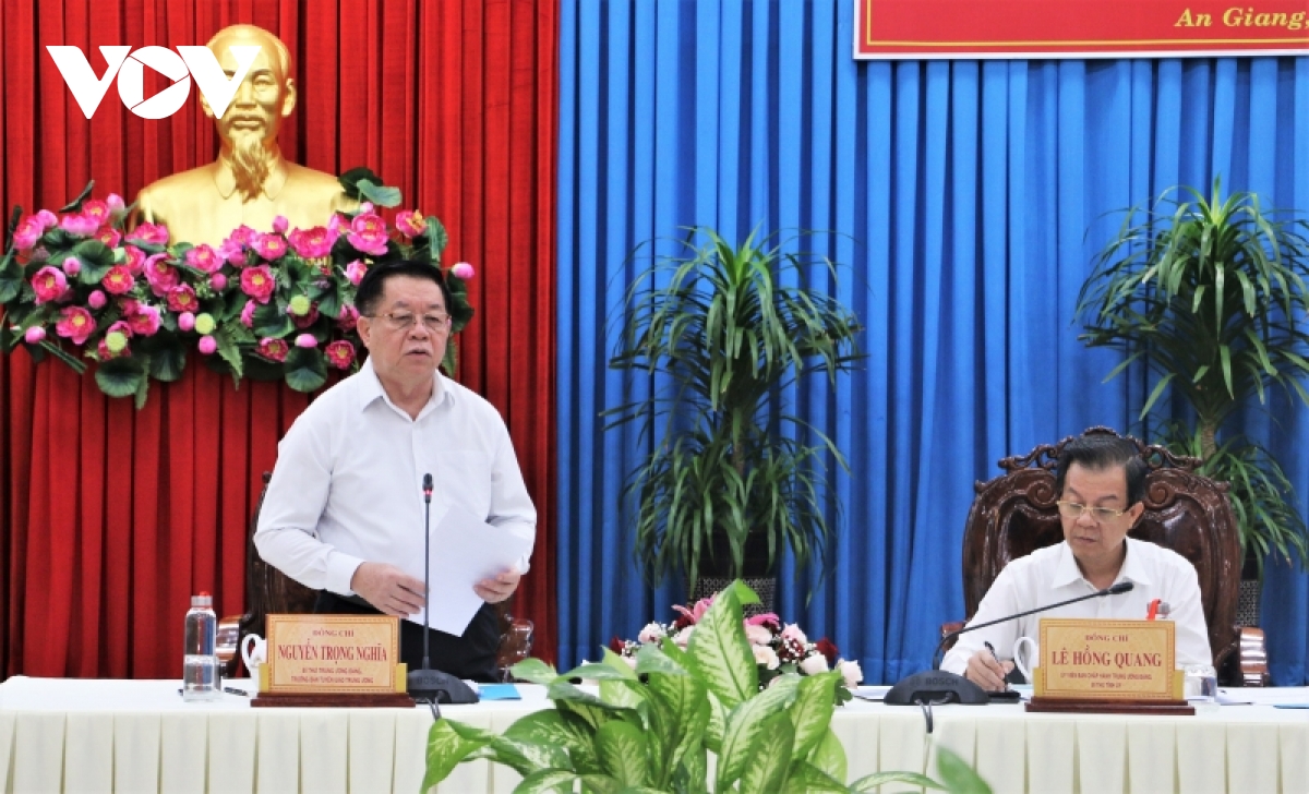 Đoàn kiểm tra của Ban Bí thư làm việc với Ban Thường vụ Tỉnh ủy An Giang