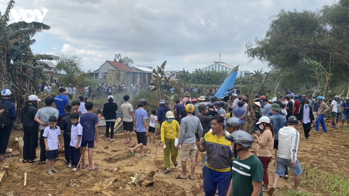 hien truong vu may bay quan su roi tai thi xa Dien ban, tinh quang nam hinh anh 1