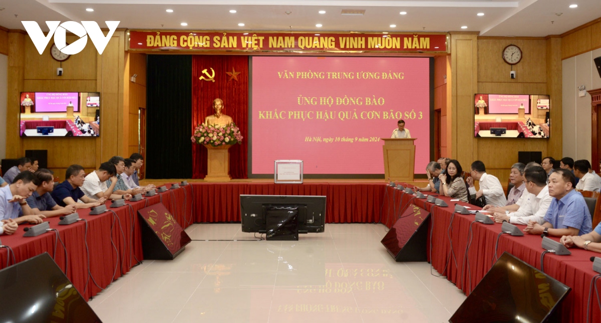 Văn phòng Trung ương Đảng ủng hộ đồng bào khắc phục hậu quả bão số 3