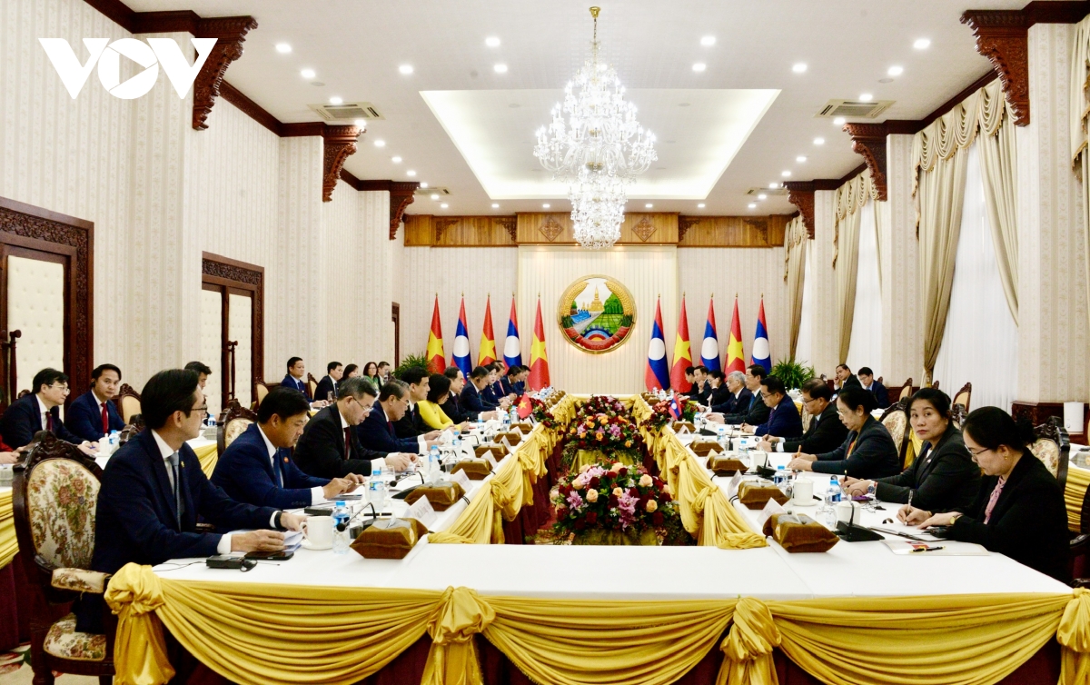chu tich quoc hoi tran thanh man hoi kien thu tuong lao sonexay siphandone hinh anh 1