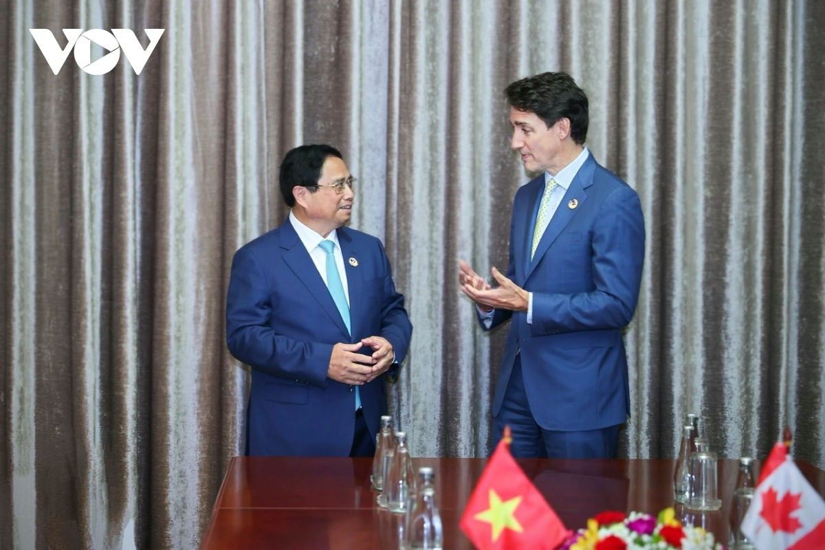 thu tuong pham minh chinh gap thu tuong canada justin trudeau hinh anh 1