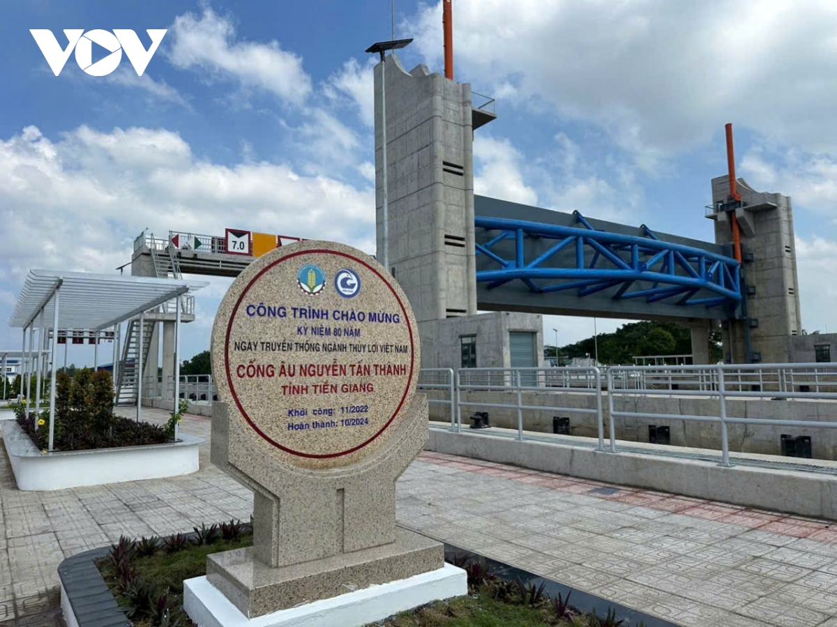tiền giang đưa vào hoạt động cống ngăn mặn lớn thứ 2 miền tây hình ảnh 2 tien giang dua vao hoat dong cong ngan man lon thu 2 mien tay hinh anh 2