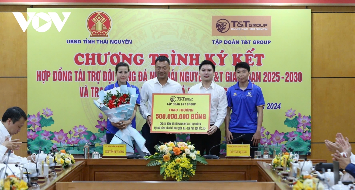 tap doan t t group tiep tuc tai tro cho bong da nu thai nguyen hinh anh 3