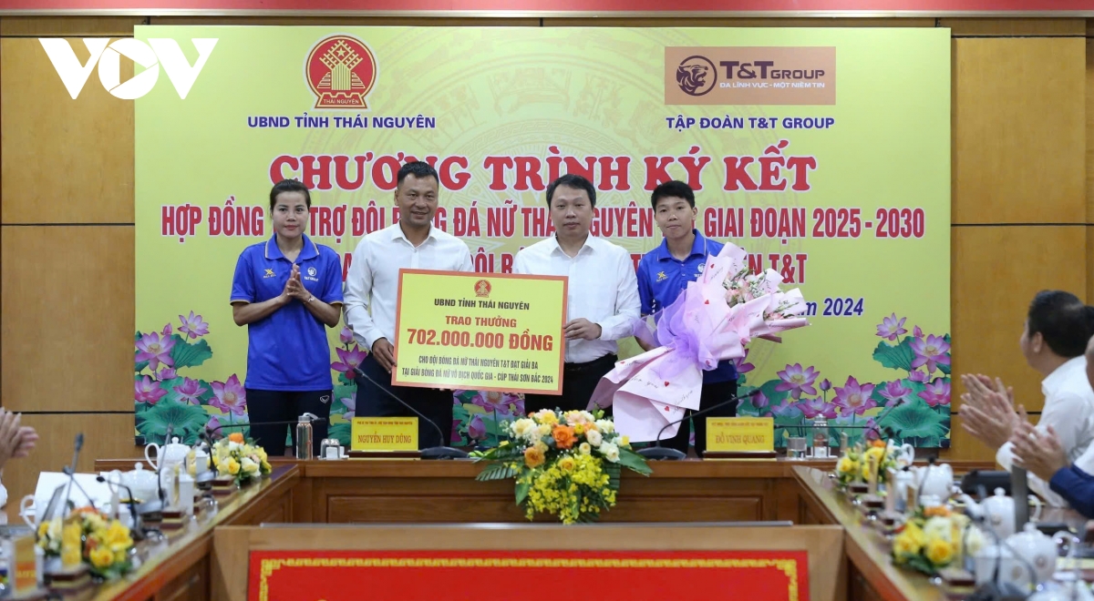 tap doan t t group tiep tuc tai tro cho bong da nu thai nguyen hinh anh 4