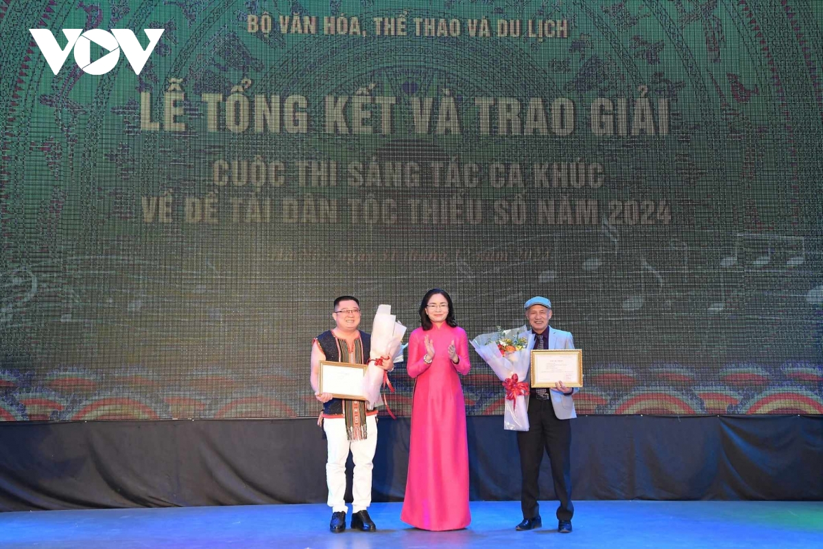 trao giai cuoc thi sang tac ca khuc ve de tai dan toc thieu so nam 2024 hinh anh 1