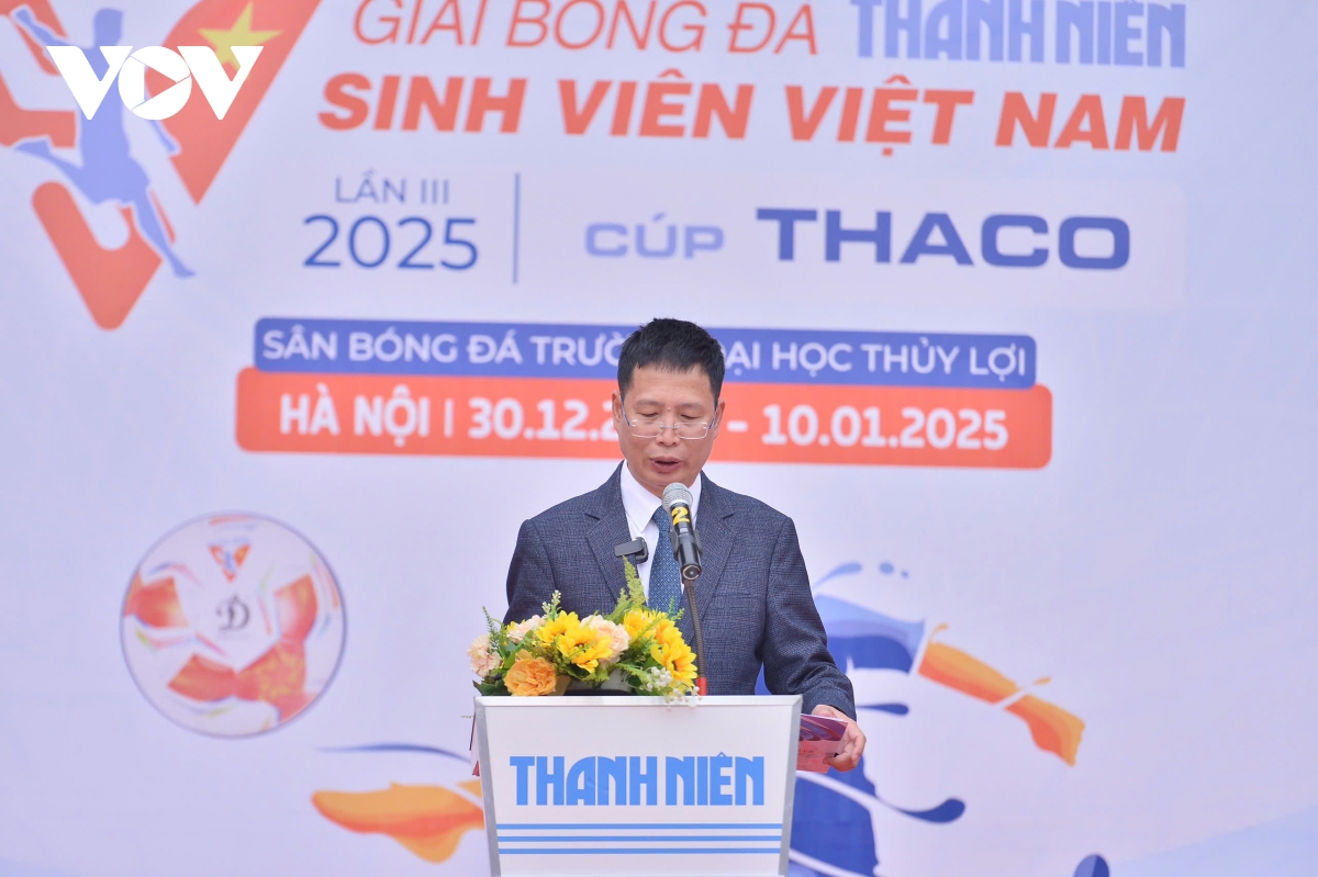 khai mac vong loai tnsv thaco cup 2025 phia bac chu nha Dh thuy loi thang tung bung hinh anh 3