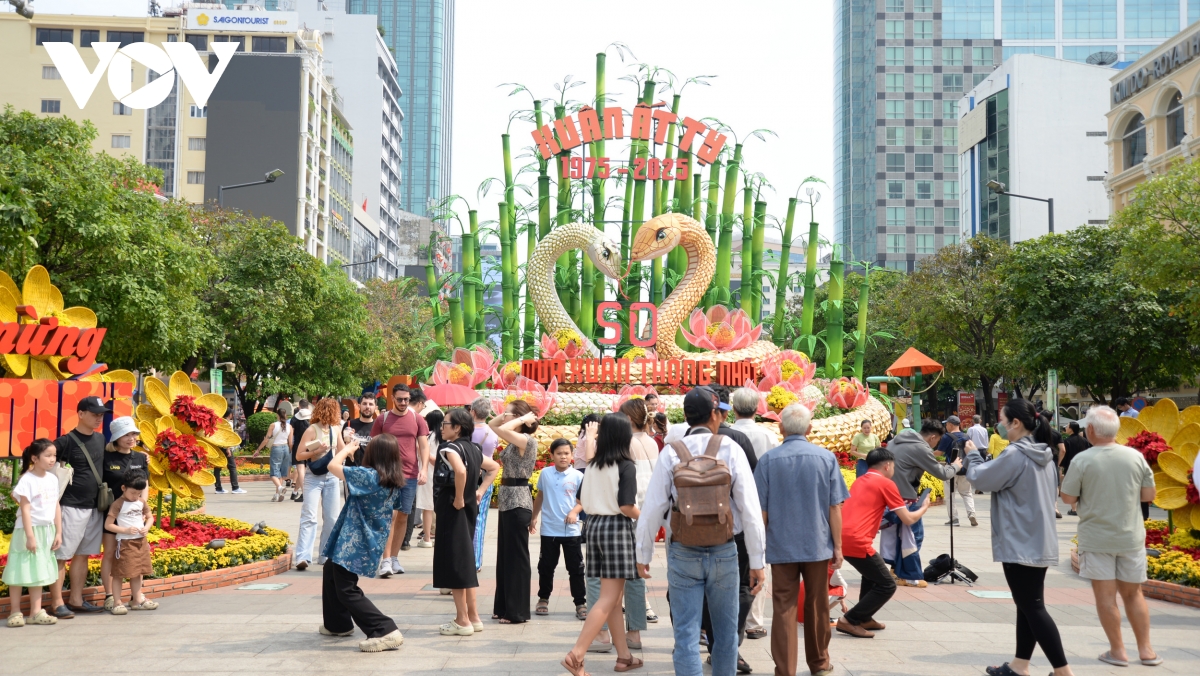 Dong dao nguoi dan du khach du xuan tai duong hoa nguyen hue, tp.hcm hinh anh 4