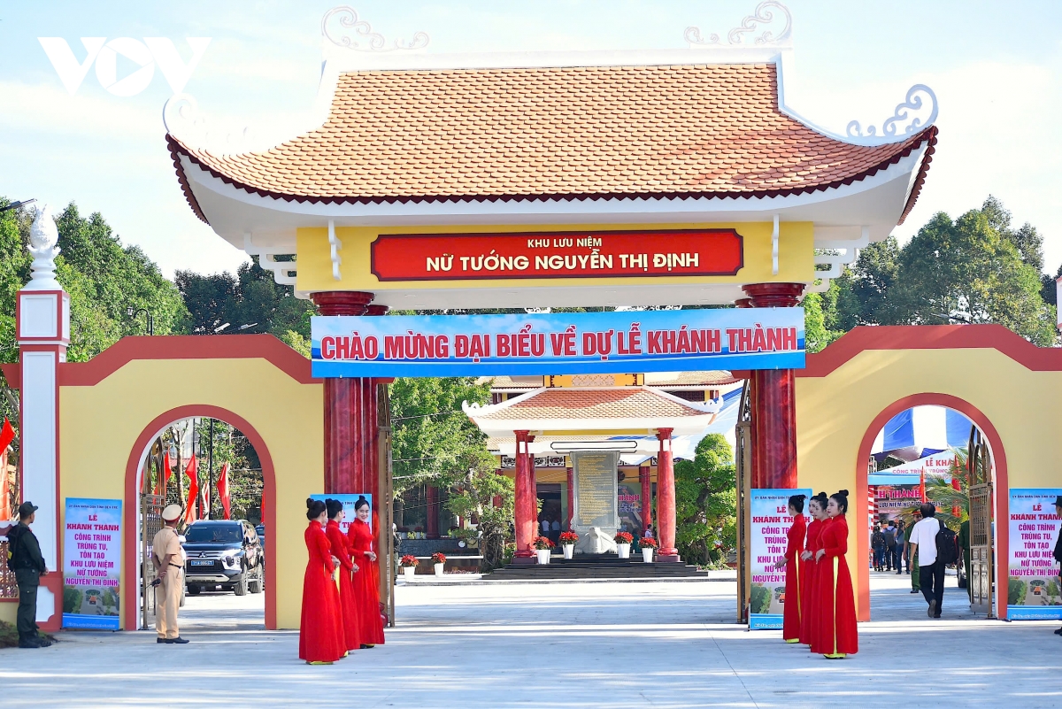 khánh thành công trình trùng tu, tôn tạo khu lưu niệm nữ tướng nguyễn thị Định hình ảnh 1 khanh thanh cong trinh trung tu, ton tao khu luu niem nu tuong nguyen thi Dinh hinh anh 1