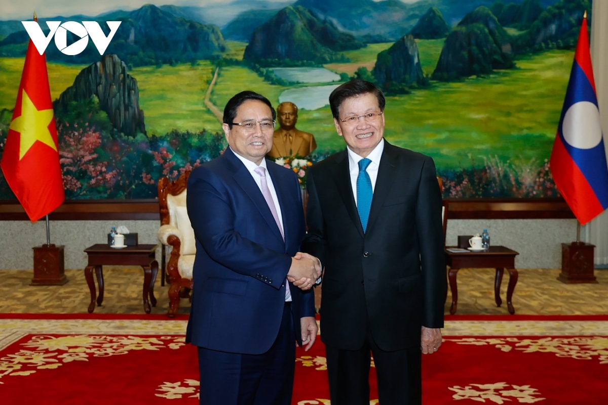 thủ tướng phạm minh chính hội kiến tổng bí thư, chủ tịch nước lào hình ảnh 1 thu tuong pham minh chinh hoi kien tong bi thu, chu tich nuoc lao hinh anh 1