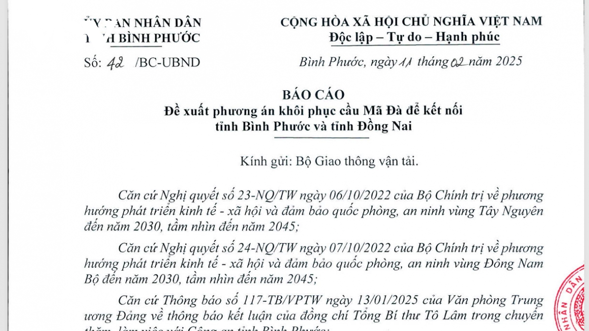 binh phuoc de xuat khoi phuc cau ma Da, ket noi giao thong voi Dong nai hinh anh 3