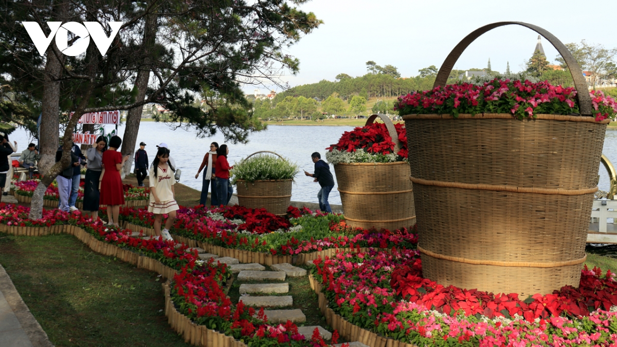 khách du xuân Đà lạt thích thú trong tiết trời se lạnh hình ảnh 1 khach du xuan Da lat thich thu trong tiet troi se lanh hinh anh 1
