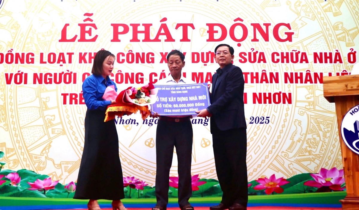 binh Dinh dong loat khoi cong xay nha ho tro ho kho khan va gia dinh chinh sach hinh anh 1