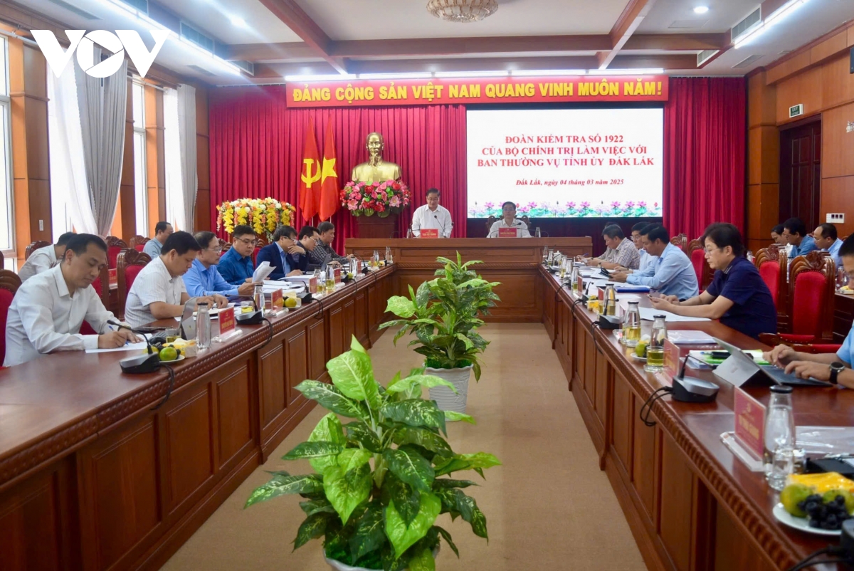 Công bố quyết định kiểm tra của Bộ Chính trị đối với Ban Thường vụ Tỉnh ủy Đắk Lắk